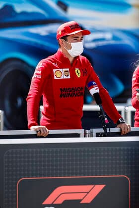 LECLERC Charles (mco), Scuderia Ferrari SF21, portrait during the Formula 1 Heineken Grande PrŽmio de Portugal 2021 from April 30 to May 2, 2021 on the Algarve International Circuit, in Portimao, Portugal FORMULE 1 : Grand Prix du Portugal - Preparations - Portimao - 29 04 2021 DPPI Panoramic  00121005__B2_7622