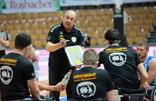 30 04 2021, xovx, Wheelchair Basketball Champions Cup 2021, RSB Thuringia Bulls Baskets 96 Rahden coach Josef Jaglowski Baskets 96 Rahden Wetzlar Rittal Arena Hesse Germany EN