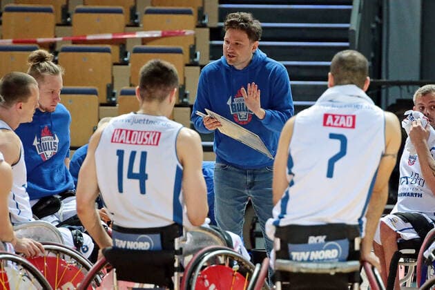 30 04 2021, xovx, Wheelchair Basketball Champions Cup 2021, RSB Thuringia Bulls Baskets 96 Rahden coach Michael Engel RSB Thuringa Bulls Wetzlar Rittal Arena Hesse Germany EN