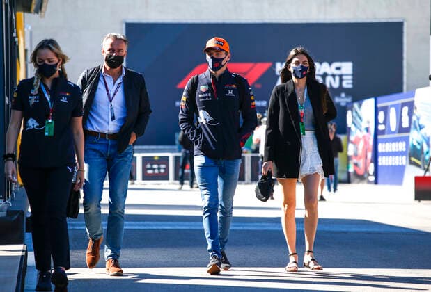 33 Max Verstappen NED, Red Bull Racing and his girlfriend Kelly Piquet, F1 Grand Prix of Portugal at Autodromo Internacional do Algarve on April 30, 2021 in Portimao, Portugal Photo by HOCH ZWEI Portimao Portugal