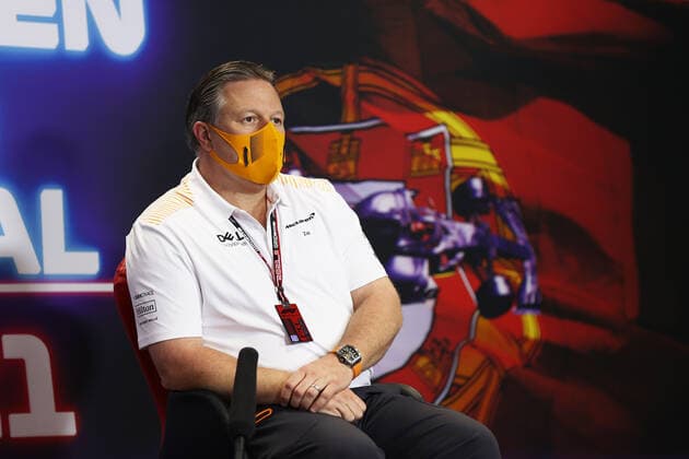 F1 Grand Prix of Portugal Zak Brown (USA, McLaren F1 Team), F1 Grand Prix of Portugal at Autodromo Internacional do Algarve on April 30, 2021 in Portimao, Portugal. (Photo by Lars Baron Getty Images FIA Pool via HOCH ZWEI) Portimao Autodromo Internacional Do Algar Portugal Poolfoto HOCH ZWEI Pool Getty Images ,EDITORIAL USE ONLY