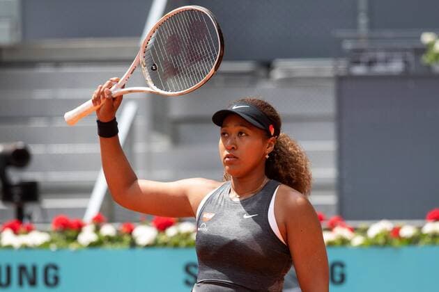 Japanese tennis player Naomi Osaka gestures as she faces Japanese Misaki Doi during their Mutua Madrid Open tournament s first round match at Caja Magica complex, in Madrid, Spain, 30 April 2021. Osaka won 7-5 and 6-2. Mutua Madrid Open tournament !ACHTUNG: NUR REDAKTIONELLE NUTZUNG!  Copyright: xRodrigoxJimenezx GRAF5551 20210430-637553904310474341