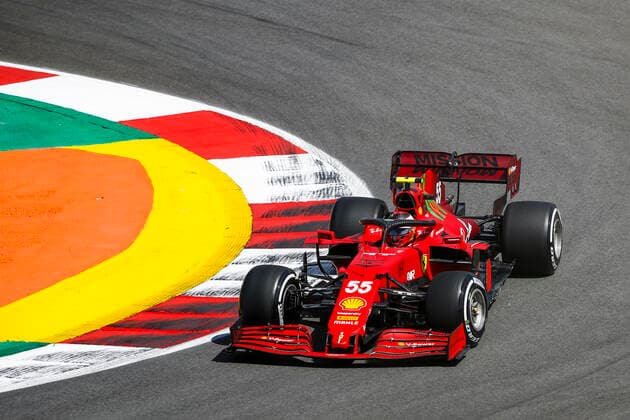 55 SAINZ Carlos (spa), Scuderia Ferrari SF21, action during the Formula 1 Heineken Grande PrŽmio de Portugal 2021 from April 30 to May 2, 2021 on the Algarve International Circuit, in Portimao, Portugal FORMULE 1 : Grand Prix du Portugal - Essais - Portimao - 30 04 2021 DPPI Panoramic  _B2_8288