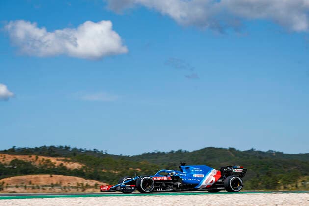 14 ALONSO Fernando (spa), Alpine F1 A521, action during the Formula 1 Heineken Grande PrŽmio de Portugal 2021 from April 30 to May 2, 2021 on the Algarve International Circuit, in Portimao, Portugal FORMULE 1 : Grand Prix du Portugal - Essais - Portimao - 30 04 2021 DPPI Panoramic  _B2_8717