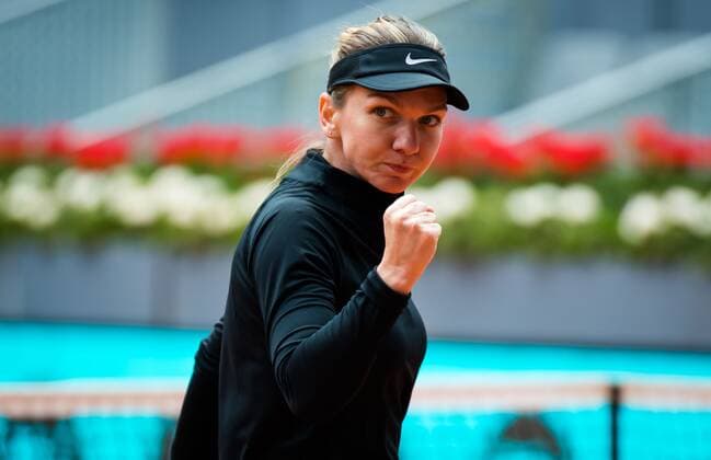 Mandatory Credit: Photo by Rob Prange Shutterstock (11876061w) Simona Halep of Romania during her first round match at the 2021 Mutua Madrid Open WTA, Tennis Damen 1000 tournament Mutua Madrid Open, Tennis, La Caja Magica, Madrid, Spain - 30 Apr 2021 Mutua Madrid Open, Tennis, La Caja Magica, Madrid, Spain - 30 Apr 2021  Copyright: xRobxPrange Shutterstockx 11876061w