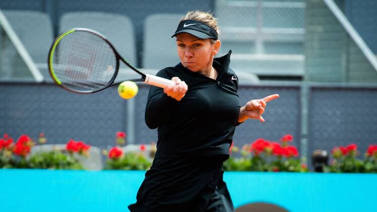 Mandatory Credit: Photo by Rob Prange Shutterstock (11876061z) Simona Halep of Romania during her first round match at the 2021 Mutua Madrid Open WTA, Tennis Damen 1000 tournament Mutua Madrid Open, Tennis, La Caja Magica, Madrid, Spain - 30 Apr 2021 Mutua Madrid Open, Tennis, La Caja Magica, Madrid, Spain - 30 Apr 2021  Copyright: xRobxPrange Shutterstockx 11876061z
