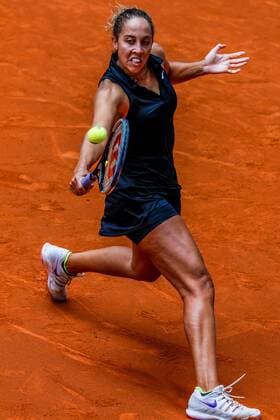 Madison Keys of US in action against Russian Anastasia Pavlyuchenkova during their Mutua Madrid Open tournament s first round match at Caja Magica complex, in Madrid, Spain, 30 April 2021. Mutua Madrid Open tournament !ACHTUNG: NUR REDAKTIONELLE NUTZUNG!  Copyright: xJUANJOxMARTINx GRAF5719 20210430-637553999916603752
