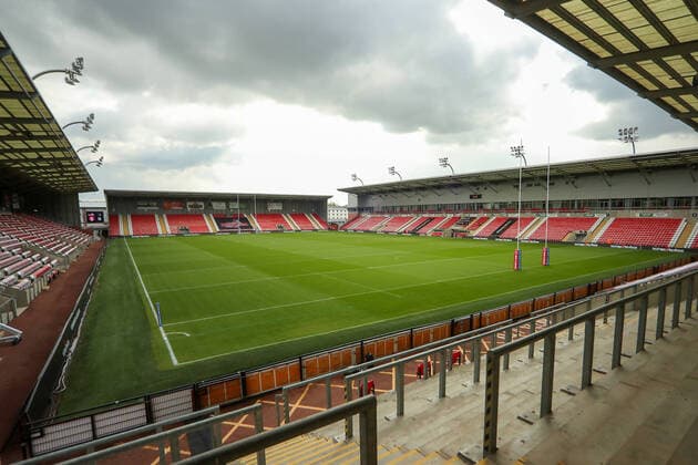 GV of LSV during the Betfred Super League match between Leigh Centurions and St Helens R.F.C at Leigh Sports Village, Leigh, England on 30 April 2021. Copyright: xSimonxHallx PMI-4181-0002