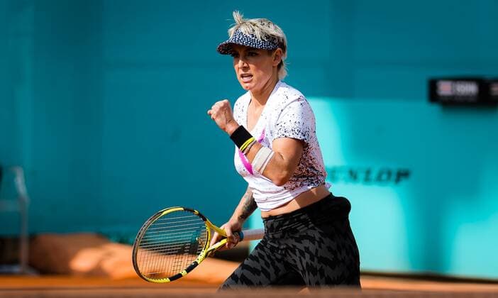 Mandatory Credit: Photo by Rob Prange Shutterstock (11876061cc) Bethanie Mattek-Sands of the United States playing doubles at the 2021 Mutua Madrid Open WTA, Tennis Damen 1000 tournament Mutua Madrid Open, Tennis, La Caja Magica, Madrid, Spain - 30 Apr 2021 Mutua Madrid Open, Tennis, La Caja Magica, Madrid, Spain - 30 Apr 2021  Copyright: xRobxPrange Shutterstockx 11876061cc