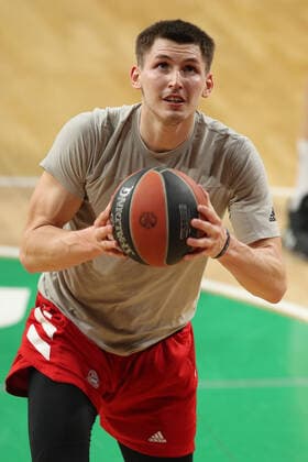 David Kraemer Munich while warming up GER, FC Bayern Basketball Armani Olimpia Milan, Basketball, EuroLeague Quarterfinals Game 4, Season 2020 2021, 30 04 2021, GER, FC Bayern Basketball Armani Olimpia Milan, Basketball, EuroLeague Quarterfinals Game 4, Season 2020 2021, 30 04 2021, Munich Copyright: xEIBNER MarcelxEngelbrechtx EP_EER