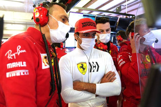 F1 Grand Prix of Portugal 55 Carlos Sainz (ESP, Scuderia Ferrari Mission Winnow), F1 Grand Prix of Portugal at Autodromo Internacional do Algarve on April 30, 2021 in Portimao, Portugal. (Photo by COLOMBO IMAGES FIA Pool via HOCH ZWEI) Portimao Portugal Poolfoto HOCH ZWEI Pool COLOMBO IMAGES ,EDITORIAL USE ONLY
