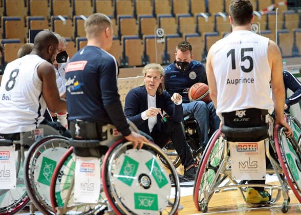 30 04 2021, xovx, Wheelchair Basketball Champions Cup 2021, RSV Lahn Dill BSR ACE Gran Canaria Head Coach Janet Zeltinger RSV Lahn Dill Wetzlar Rittal Arena Hesse Germany EN
