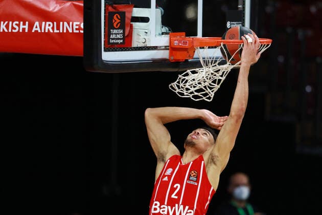 2 Wade Baldwin FCBB puts through, hits, score, basket basketball, EuroLeague, playoff, FC Bayern Munich vs Olimpia Milano at Audi Dome on 30 04 2021, game 4, PHOTO Mladen Lackovic LakoPress