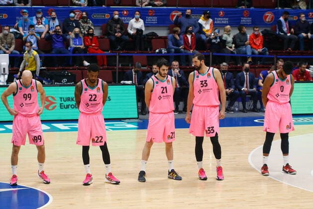 Saint Petersburg, Russia - 30 April 2021: Nikola Mirotic (33) of Barcelona are seen in action during the 2020-2021 Playoffs EuroLeague, match 4 between FC Barcelona, Barca and Zenit. MaksimxKonstantinov