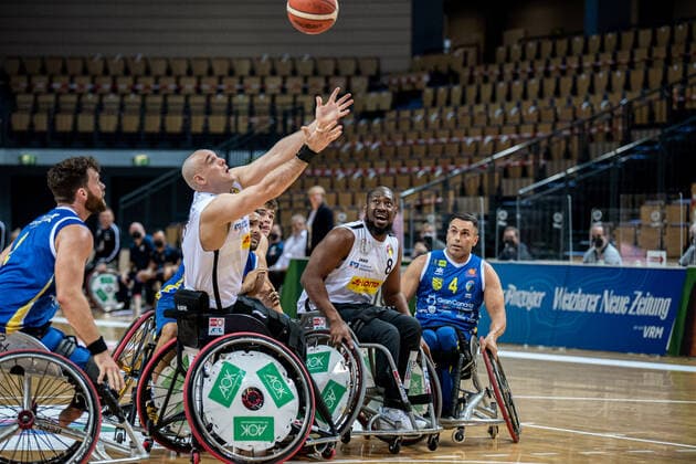 Champions Cup 2021 RSV Lahn Dill BSR ACE Gran Canaria Ian Sagar 6 RSV Lahn Dill , Brian Bell 8 RSV Lahn Dill , Angel David Hernandez 4 BSR ACE Gran Canaria Champions Cup 2021 RSV Lahn Dill BSR ACE Gran Canaria 30 04 2021 Rittal Arena, Wetzlar Hesse Copyright: xBEAUTIFULxSPORTS Roeczeyx