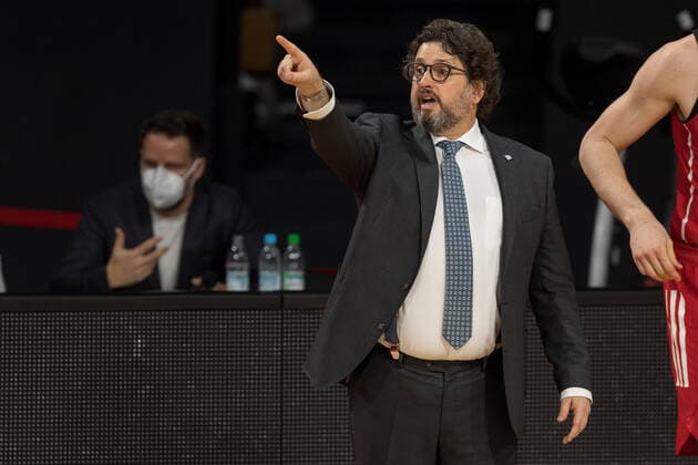 Basketball, Euroleague, day0 04 2021, FC Bayern Munich Armani Olimpia Milan Pictured Head Coach of FC Bayern Munich Andrea TRINCHIERI Munich Audi Dome Bayern Germany. Copyright: Passion2Press.dex xMarkusxFischerx