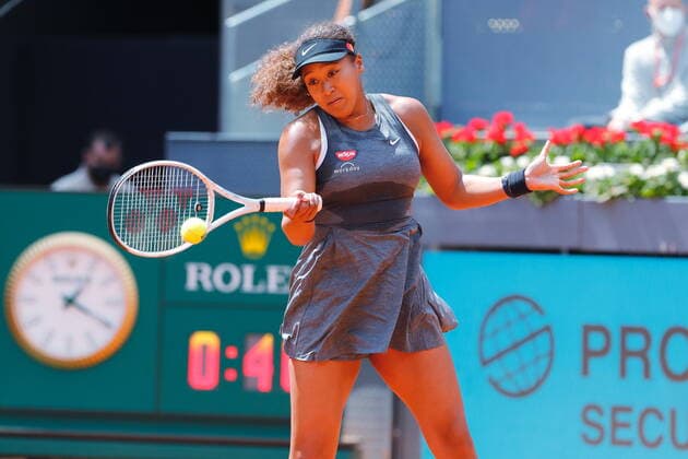 Naomi Osaka (JPN), APRIL 30, 2021 - Tennis : Naomi Osaka of Japan during Singles 1st round match against Misaki Doi of Japan on the WTA, Tennis Damen 1000 Mutua Madrid Open tennis tournament at the Caja Magica in Madrid, Spain. Noxthirdxpartyxsales  (0117029391st)