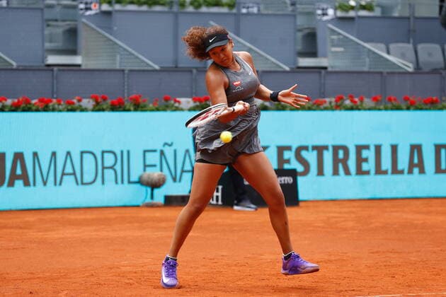 Naomi Osaka (JPN), APRIL 30, 2021 - Tennis : Naomi Osaka of Japan during Singles 1st round match against Misaki Doi of Japan on the WTA, Tennis Damen 1000 Mutua Madrid Open tennis tournament at the Caja Magica in Madrid, Spain. Noxthirdxpartyxsales  (0117029408st)