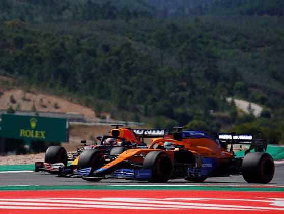 FORMULA 1 HEINEKEN PORTUGUESE GRAND PRIX 2021 30 04 2021, Autodromo Internacional do Algarve, Portimao, FORMULA 1 HEINEKEN PORTUGUESE GRAND PRIX 2021,in picture Daniel Ricciardo AUS 3 , McLaren F1 Team, Max Verstappen NEL 33 , Red Bull Racing Honda nordphotoxGmbHx xBratic nph00250