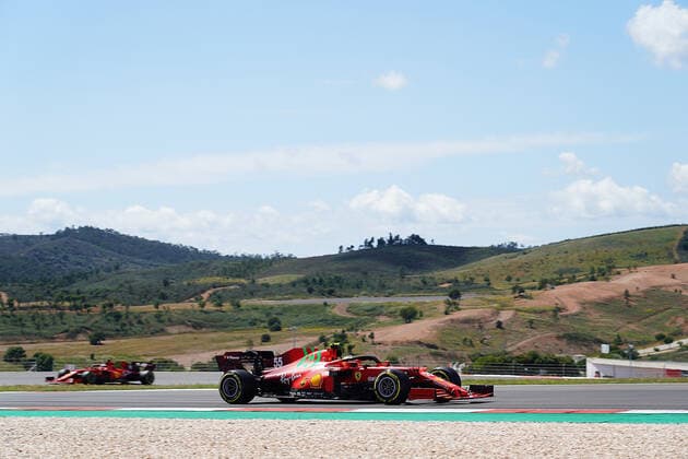 FORMULA 1 HEINEKEN PORTUGUESE GRAND PRIX 2021 30 04 2021, Autodromo Internacional do Algarve, Portimao, FORMULA 1 HEINEKEN PORTUGUESE GRAND PRIX 2021,in picture Carlos Sainz Jr ESP 55 , Scuderia Ferrari Mission Winnow, Charles Leclerc MCO 16 , Scuderia Ferrari Mission Winnow nordphotoxGmbHx xBratic nph00250