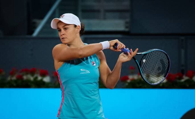 Mandatory Credit: Photo by Rob Prange Shutterstock (11876063m) Ashleigh Barty of Australia in action during her second round match at the 2021 Mutua Madrid Open WTA, Tennis Damen 1000 tournament Mutua Madrid Open, Tennis, La Caja Magica, Madrid, Spain - 01 May 2021 Mutua Madrid Open, Tennis, La Caja Magica, Madrid, Spain - 01 May 2021  Copyright: xRobxPrange Shutterstockx 11876063m