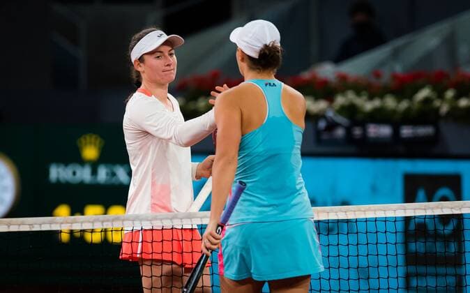 Mandatory Credit: Photo by Rob Prange Shutterstock (11876063ab) Tamara Zidansek of Slovenia in action during her second-round match at the 2021 Mutua Madrid Open WTA, Tennis Damen 1000 tournament Mutua Madrid Open, Tennis, La Caja Magica, Madrid, Spain - 01 May 2021 Mutua Madrid Open, Tennis, La Caja Magica, Madrid, Spain - 01 May 2021  Copyright: xRobxPrange Shutterstockx 11876063ab