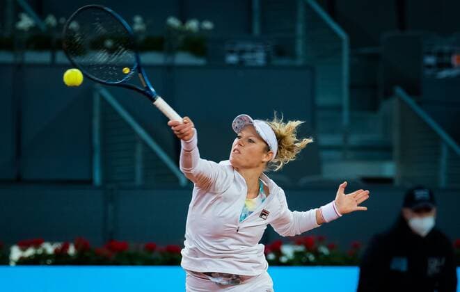 Mandatory Credit: Photo by Rob Prange Shutterstock (11876063al) Laura Siegemund of Germany in action during her second-round match at the 2021 Mutua Madrid Open WTA, Tennis Damen 1000 tournament Mutua Madrid Open, Tennis, La Caja Magica, Madrid, Spain - 01 May 2021 Mutua Madrid Open, Tennis, La Caja Magica, Madrid, Spain - 01 May 2021  Copyright: xRobxPrange Shutterstockx 11876063al