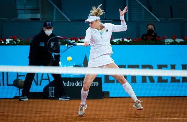 Mandatory Credit: Photo by Rob Prange Shutterstock (11876063ao) Laura Siegemund of Germany in action during her second-round match at the 2021 Mutua Madrid Open WTA, Tennis Damen 1000 tournament Mutua Madrid Open, Tennis, La Caja Magica, Madrid, Spain - 01 May 2021 Mutua Madrid Open, Tennis, La Caja Magica, Madrid, Spain - 01 May 2021  Copyright: xRobxPrange Shutterstockx 11876063ao