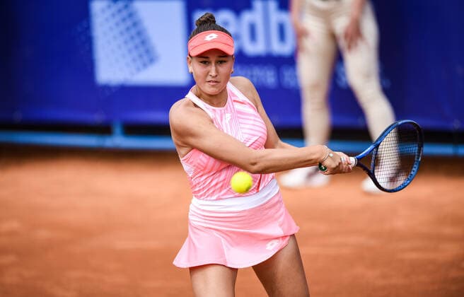 Zagreb: Polufinale Zagreb Ladies Open, Kamilla Rakhimova - Alexandra Dulgheru Kamilla Rakhimova of Romania in action during her Women s Singles Semi Final ITF Zageb Ladies Open 2021 tennis tournament match against Alexandra Dulgheru of Russia at Maksimir tennis centar in Zagreb, Croatia on May 1, 2021. JosipxRegovic PIXSELL