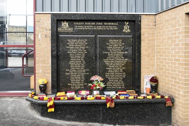 Bradford City v Scunthorpe United EFL Sky Bet League 2 01 05 2021. General view of Bradford Fire Memorial during the EFL Sky Bet League 2 match between Bradford City and Scunthorpe United at the Utilita Energy Stadium, Bradford, England on 1 May 2021. Bradford Utilita Energy Stadium West Yorkshire England Editorial use only DataCo restrictions apply See www.football-dataco.com , Copyright: xTomxPearsonx PSI-12670-0001