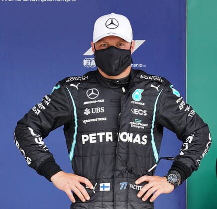 FORMULA 1 HEINEKEN PORTUGUESE GRAND PRIX 2021 01 05 2021, Autodromo Internacional do Algarve, Portimao, FORMULA 1 HEINEKEN PORTUGUESE GRAND PRIX 2021,in the picture pole position for Valtteri Bottas FIN 77 , Mercedes AMG Petronas Formula One Team nordphotoxGmbHx xBratic nph00250