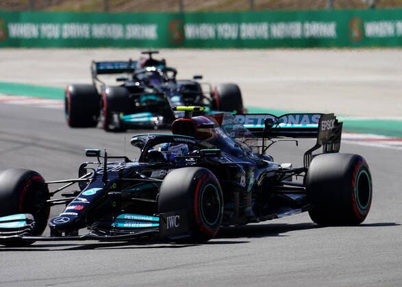 FORMULA 1 HEINEKEN PORTUGUESE GRAND PRIX 2021 01 05 2021, Autodromo Internacional do Algarve, Portimao, FORMULA 1 HEINEKEN PORTUGUESE GRAND PRIX 2021,in picture Valtteri Bottas FIN 77 , Mercedes AMG Petronas Formula One Team, Lewis Hamilton GBR 44 , Mercedes AMG Petronas Formula One Team nordphotoxGmbHx xBratic nph00250