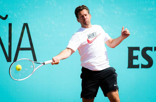 May 1, 2021, MADRID, MADRID, SPAIN: Wim Fissette during practice at the 2021 Mutua Madrid Open WTA, Tennis Damen 1000 tournament MADRID SPAIN - ZUMAa181 20210501_zaa_a181_151 Copyright: xRobxPrangex
