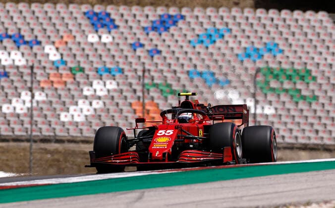 55 Carlos Sainz ESP, Scuderia Ferrari Mission Winnow , F1 Grand Prix of Portugal at Autodromo Internacional do Algarve on May 1, 2021 in Portimao, Portugal Photo by HOCH ZWEI Portimao Portugal
