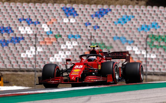 55 Carlos Sainz ESP, Scuderia Ferrari Mission Winnow , F1 Grand Prix of Portugal at Autodromo Internacional do Algarve on May 1, 2021 in Portimao, Portugal Photo by HOCH ZWEI Portimao Portugal