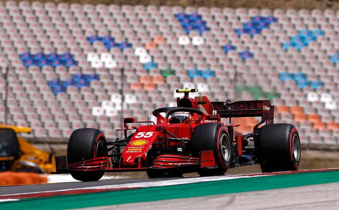 55 Carlos Sainz ESP, Scuderia Ferrari Mission Winnow , F1 Grand Prix of Portugal at Autodromo Internacional do Algarve on May 1, 2021 in Portimao, Portugal Photo by HOCH ZWEI Portimao Portugal