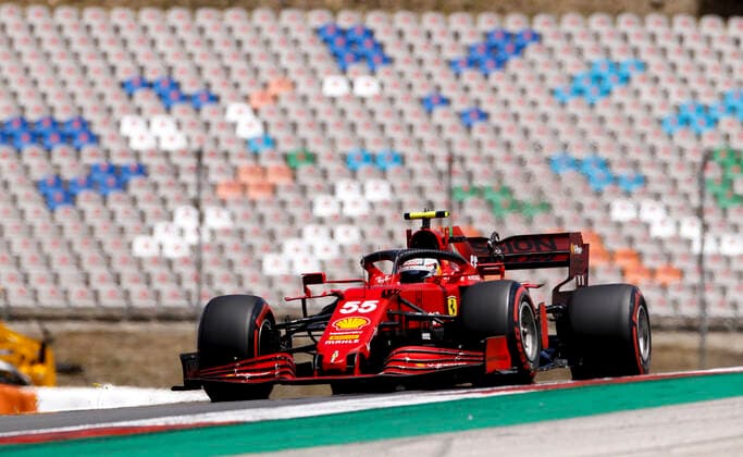 55 Carlos Sainz ESP, Scuderia Ferrari Mission Winnow , F1 Grand Prix of Portugal at Autodromo Internacional do Algarve on May 1, 2021 in Portimao, Portugal Photo by HOCH ZWEI Portimao Portugal