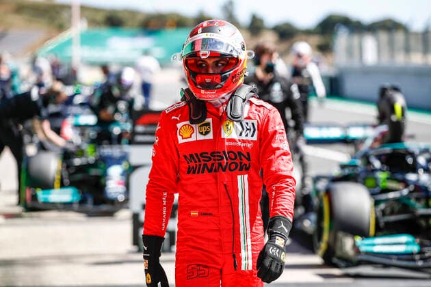 55 Carlos Sainz ESP, Scuderia Ferrari Mission Winnow , F1 Grand Prix of Portugal at Autodromo Internacional do Algarve on May 1, 2021 in Portimao, Portugal Photo by HOCH ZWEI Portimao Portugal