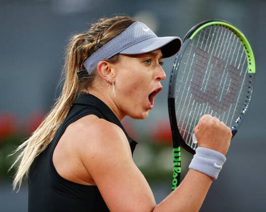 May 1, 2021, MADRID, MADRID, SPAIN: Paula Badosa of Spain in action during his Men s Singles Qualifying match against Jil Teichmann of Switzerland on the WTA, Tennis Damen 1000 - Mutua Madrid Open 2021 at La Caja Magica on May 1, 2021 in Madrid, Spain. MADRID SPAIN - ZUMAa181 20210501_zaa_a181_357 Copyright: xOscarxJ.xBarrosox