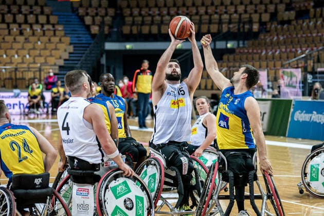 Champions Cup 2021 RSV Lahn Dill CD Ilunion Madrid Michael Auprince RSV Lahn Dill, 15 , Bill Brian Latham 12 CD Ilunion Madrid , Jacob Michael Williams 2 CD Ilunion Madrid , Gregg Thomas Warburton 24 CD Ilunion Madrid , Pablo Jesus Zarzuela Beltran 7 CD Ilunion Madrid , Dominik Mosler RSV Lahn Dill, 4 , Amadu Tijane Diallo Diouf 13 CD Ilunion Madrid Champions Cup 2021 RSV Lahn Dill CD Ilunion Madrid 01 05 2021 Rittal Arena, Wetzlar Hesse Copyright: xBEAUTIFULxSPORTS Roeczeyx