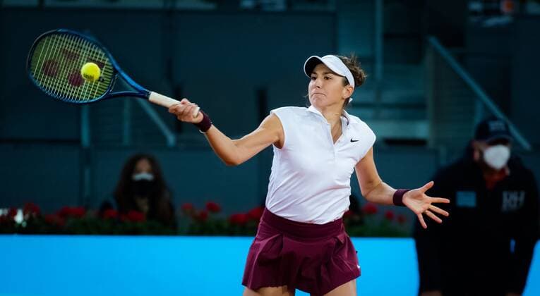 Mandatory Credit: Photo by Rob Prange Shutterstock (11876063ee) Belinda Bencic of Switzerland in action during the second round of the 2021 Mutua Madrid Open WTA, Tennis Damen 1000 tournament Mutua Madrid Open, Tennis, La Caja Magica, Madrid, Spain - 01 May 2021 Mutua Madrid Open, Tennis, La Caja Magica, Madrid, Spain - 01 May 2021  Copyright: xRobxPrange Shutterstockx 11876063ee