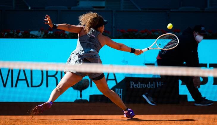 Mandatory Credit: Photo by Rob Prange Shutterstock (11876064f) Naomi Osaka of Japan in action during the second round of the 2021 Mutua Madrid Open WTA, Tennis Damen 1000 tournament Mutua Madrid Open, Tennis, La Caja Magica, Madrid, Spain - 02 May 2021 Mutua Madrid Open, Tennis, La Caja Magica, Madrid, Spain - 02 May 2021  Copyright: xRobxPrange Shutterstockx 11876064f