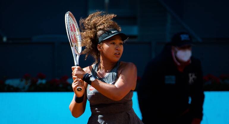 Mandatory Credit: Photo by Rob Prange Shutterstock (11876064b) Naomi Osaka of Japan in action during the second round of the 2021 Mutua Madrid Open WTA, Tennis Damen 1000 tournament Mutua Madrid Open, Tennis, La Caja Magica, Madrid, Spain - 02 May 2021 Mutua Madrid Open, Tennis, La Caja Magica, Madrid, Spain - 02 May 2021  Copyright: xRobxPrange Shutterstockx 11876064b
