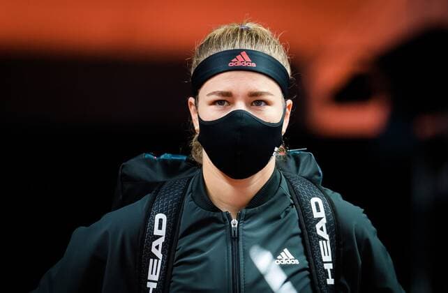 Mandatory Credit: Photo by Rob Prange Shutterstock (11876064k) Karolina Muchova of the Czech Republic in action during the second round of the 2021 Mutua Madrid Open WTA, Tennis Damen 1000 tournament Mutua Madrid Open, Tennis, La Caja Magica, Madrid, Spain - 02 May 2021 Mutua Madrid Open, Tennis, La Caja Magica, Madrid, Spain - 02 May 2021  Copyright: xRobxPrange Shutterstockx 11876064k