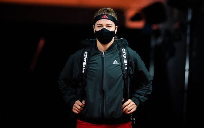 Mandatory Credit: Photo by Rob Prange Shutterstock (11876064l) Karolina Muchova of the Czech Republic in action during the second round of the 2021 Mutua Madrid Open WTA, Tennis Damen 1000 tournament Mutua Madrid Open, Tennis, La Caja Magica, Madrid, Spain - 02 May 2021 Mutua Madrid Open, Tennis, La Caja Magica, Madrid, Spain - 02 May 2021  Copyright: xRobxPrange Shutterstockx 11876064l