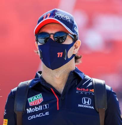 Portuguese Grand Prix, 02 05 2021. Sergio Perez (MEX), Red Bull Racing RB16B arrives during the Formula 1 Heineken Grande Premio De Portugal 2021 at the Algarve International Circuit, Portimao, Portugal on 2 May 2021 Portimao Portugal Editorial use only , Copyright: xPhilxDuncanx PSI-12618-0004