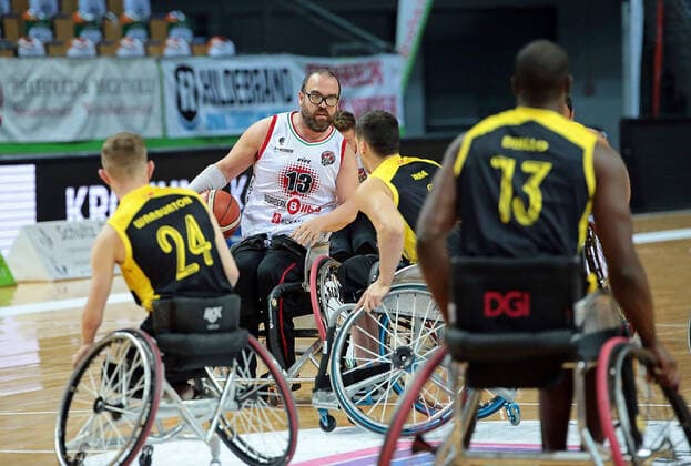 02 05 2021, xovx, Wheelchair Basketball Champions Cup 2021, 3rd place match, , Bidaideak Bilbao BSR CD Ilunion Madrid v l Gregg Warburton CD Ilunion Madrid , Asier Garcia Bidaideak Bilbao BSR , Jake Williams CD Ilunion Madrid , Amadu Diallo CD Ilunion Madrid Wetzlar Rittal Arena Hessen Germany EN