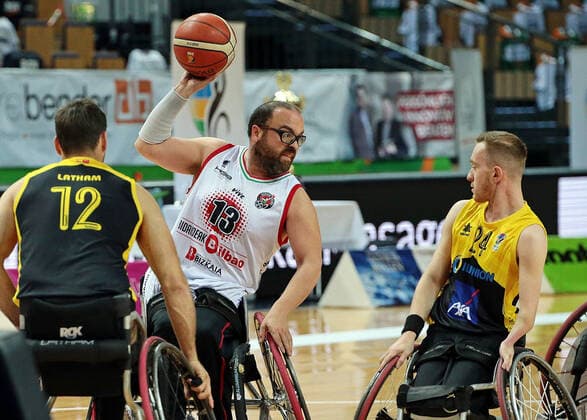 02 05 2021, xovx, Wheelchair Basketball Champions Cup 2021, 3rd place match, , Bidaideak Bilbao BSR CD Ilunion Madrid v l Bill Latham CD Ilunion Madrid , Asier Garcia Bidaideak Bilbao BSR , Gregg Warburton CD Ilunion Madrid Wetzlar Rittal Arena Hesse Germany EN
