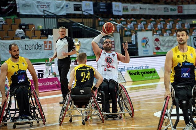 02 05 2021, xovx, Wheelchair Basketball Champions Cup 2021, 3rd place match, , Bidaideak Bilbao BSR CD Ilunion Madrid v l Pablo Zarzuela CD Ilunion Madrid , Gregg Warburton CD Ilunion Madrid , Asier Garcia Bidaideak Bilbao BSR , Bill Latham CD Ilunion Madrid Wetzlar Rittal Arena Hessen Germany EN