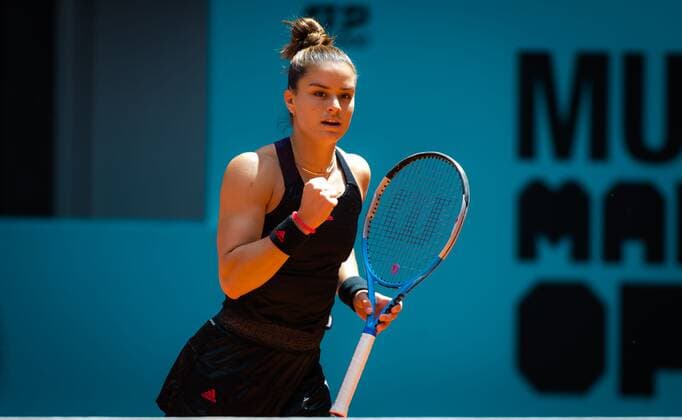 Mandatory Credit: Photo by Rob Prange Shutterstock (11876064ae) Maria Sakkari of Greece in action during the second round of the 2021 Mutua Madrid Open WTA, Tennis Damen 1000 tournament Mutua Madrid Open, Tennis, La Caja Magica, Madrid, Spain - 02 May 2021 Mutua Madrid Open, Tennis, La Caja Magica, Madrid, Spain - 02 May 2021  Copyright: xRobxPrange Shutterstockx 11876064ae